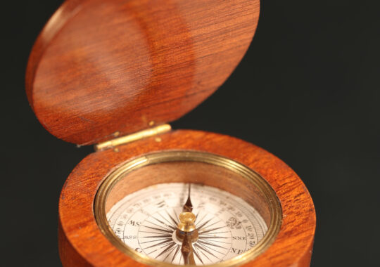 VICTORIAN POCKET TRAVEL COMPASS BY FRANCIS BARKER c1860
