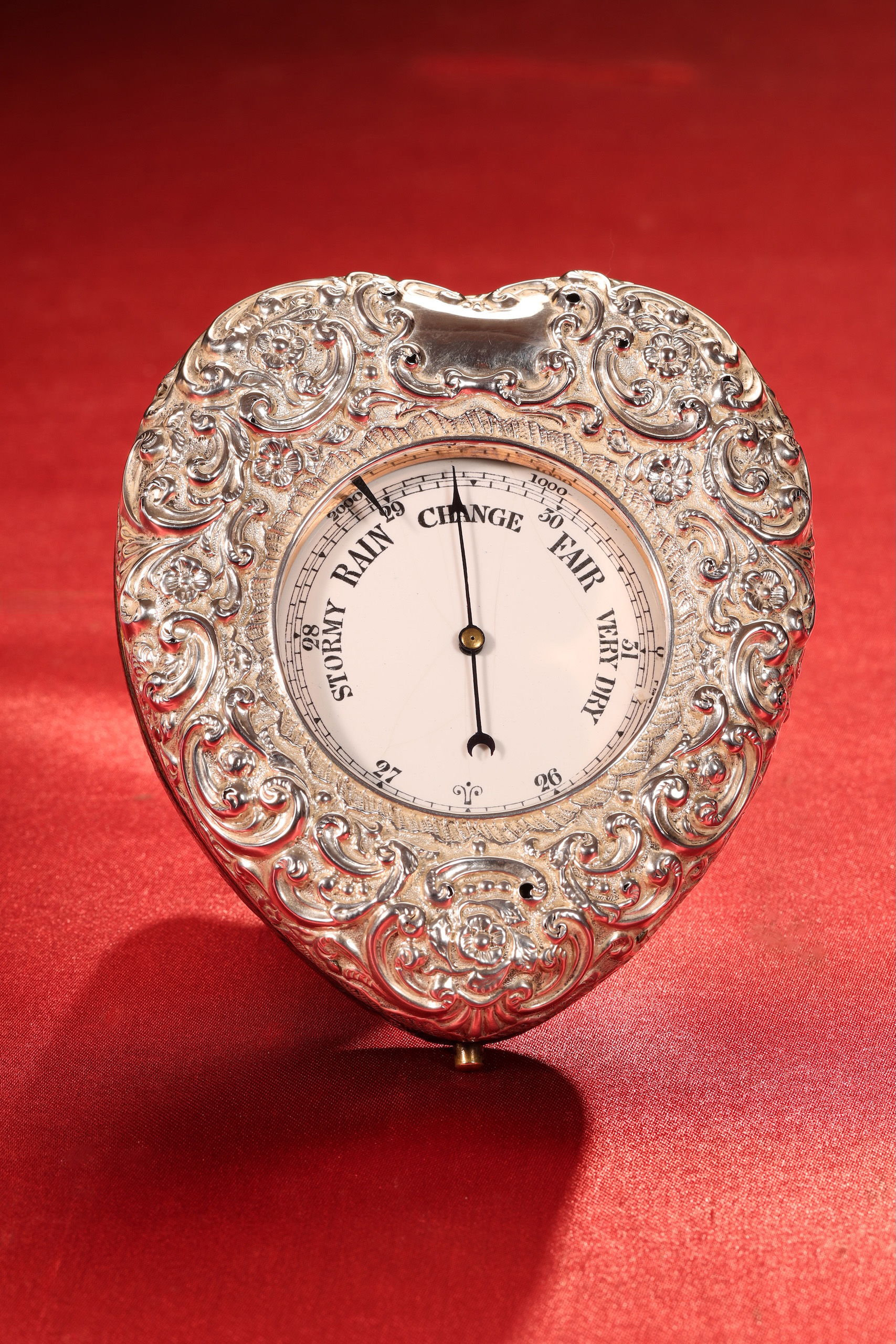 Henry Matthews Silver Heart Desk Barometer_16a
